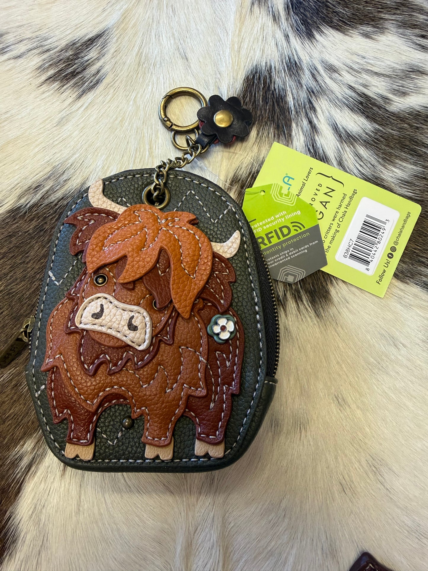 Mini Coin Purse Keychain - Highland Cow