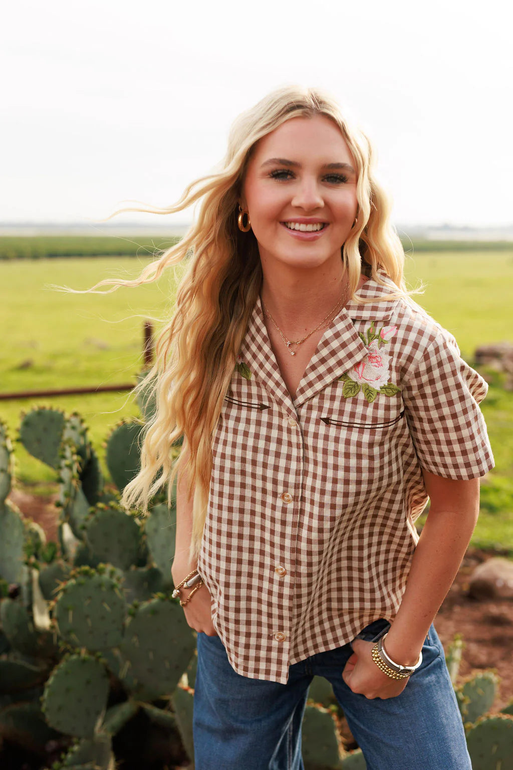 WESTERN GINGHAM BLOUSE by Rodeo Quincy