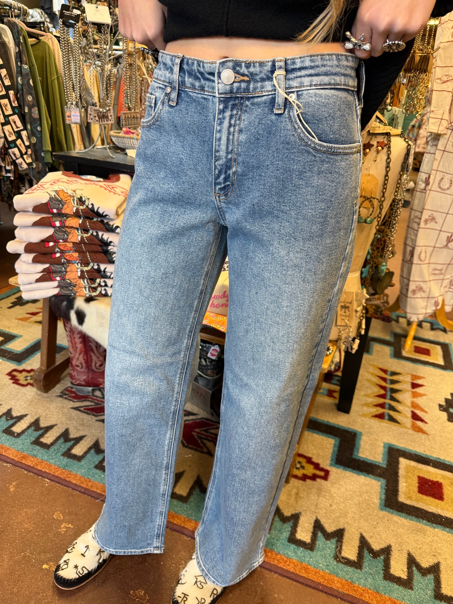 Cherry Wide Leg Jeans
