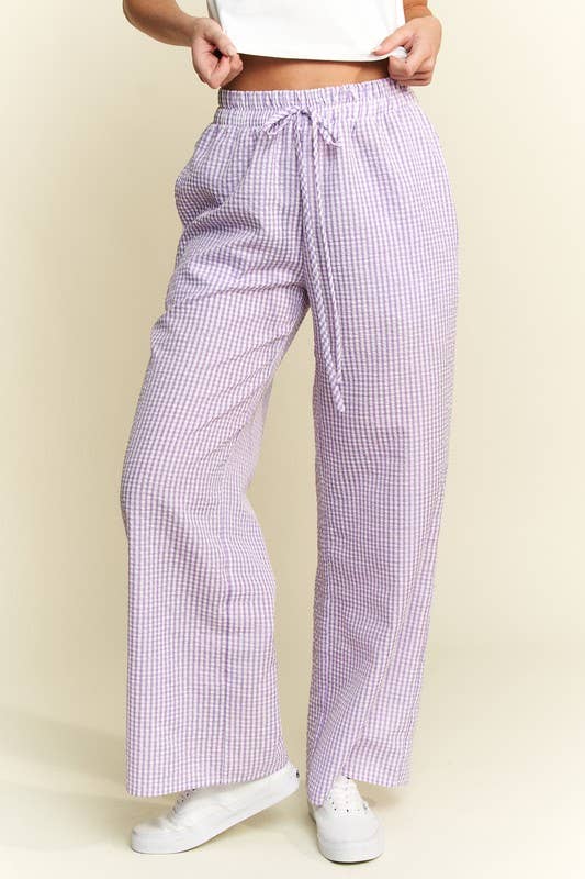 Gingham boxer pants