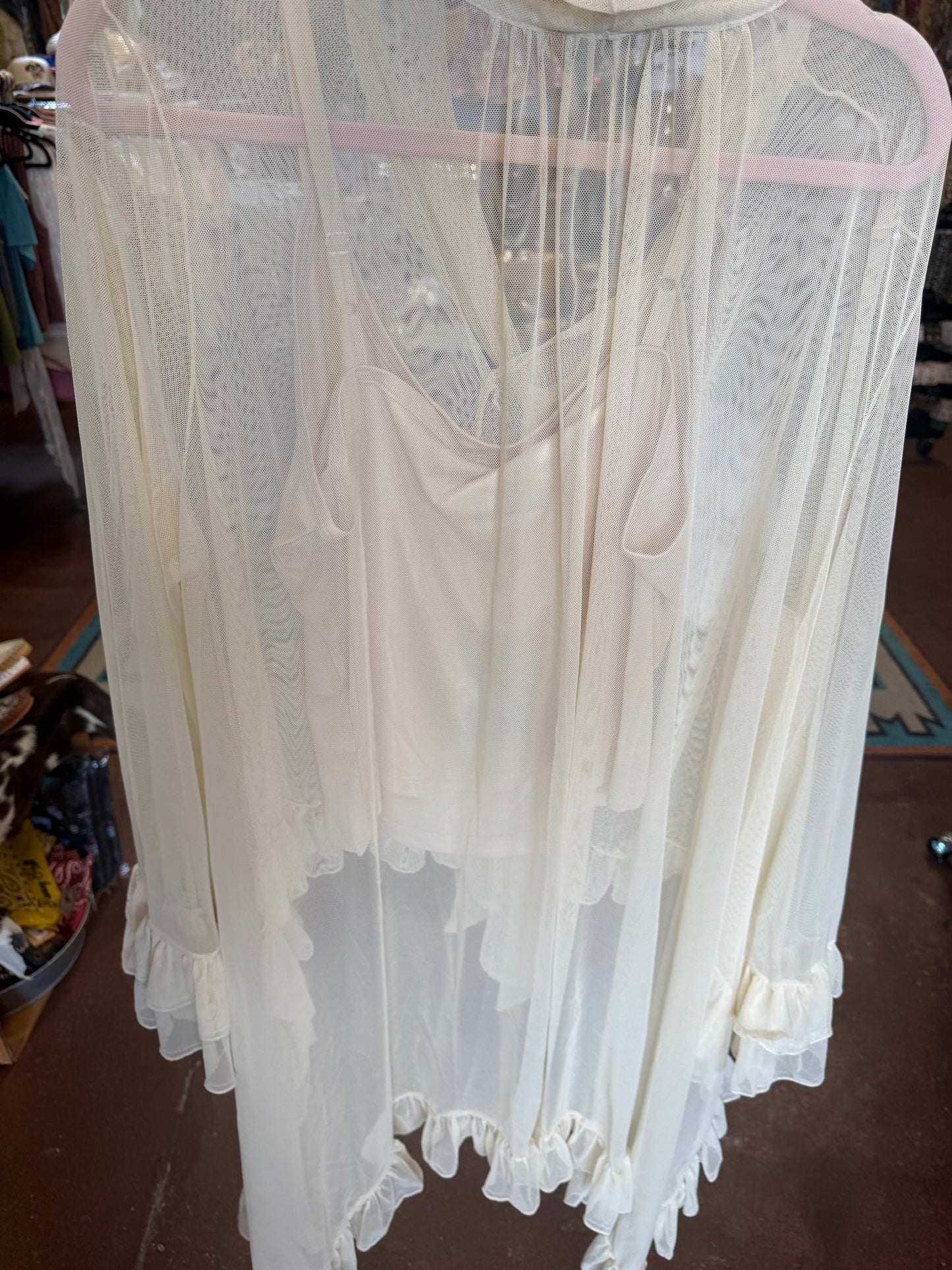 The W.A.Y Mesh Ruffle Blouse