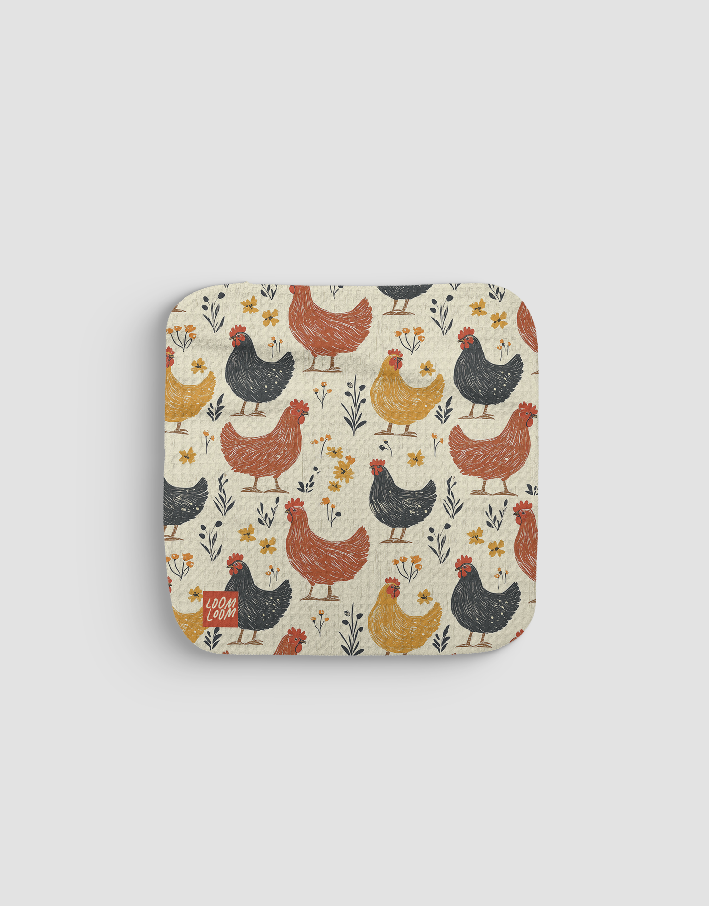 Earthy Chickens Dishcloth