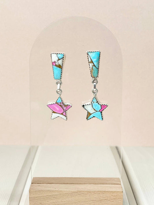 Star Fire Cotton Candy Earrings