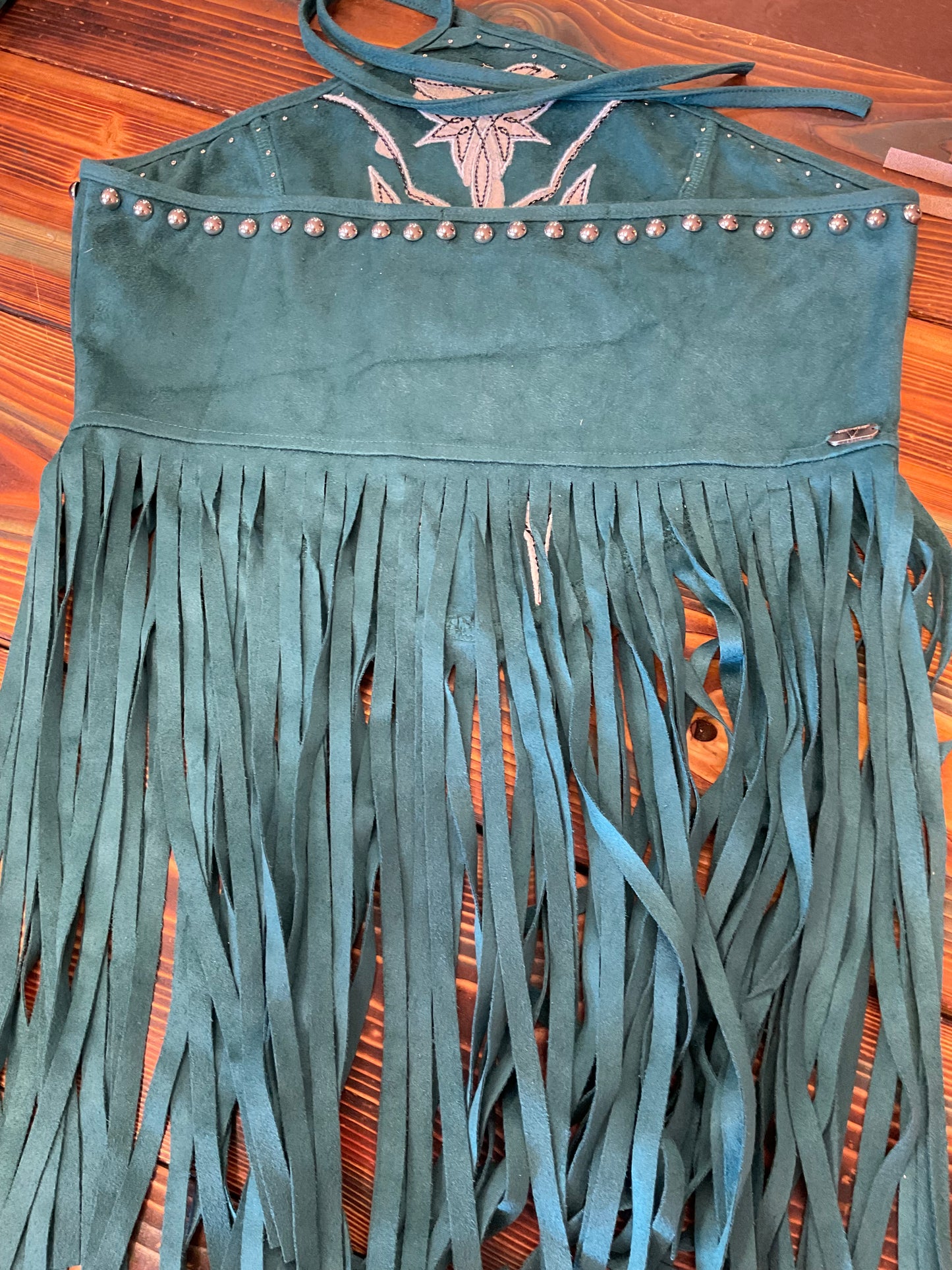Suede Fringe Halter Tops