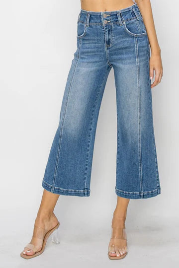 Risen High Rise Front Seam Cropped Jean