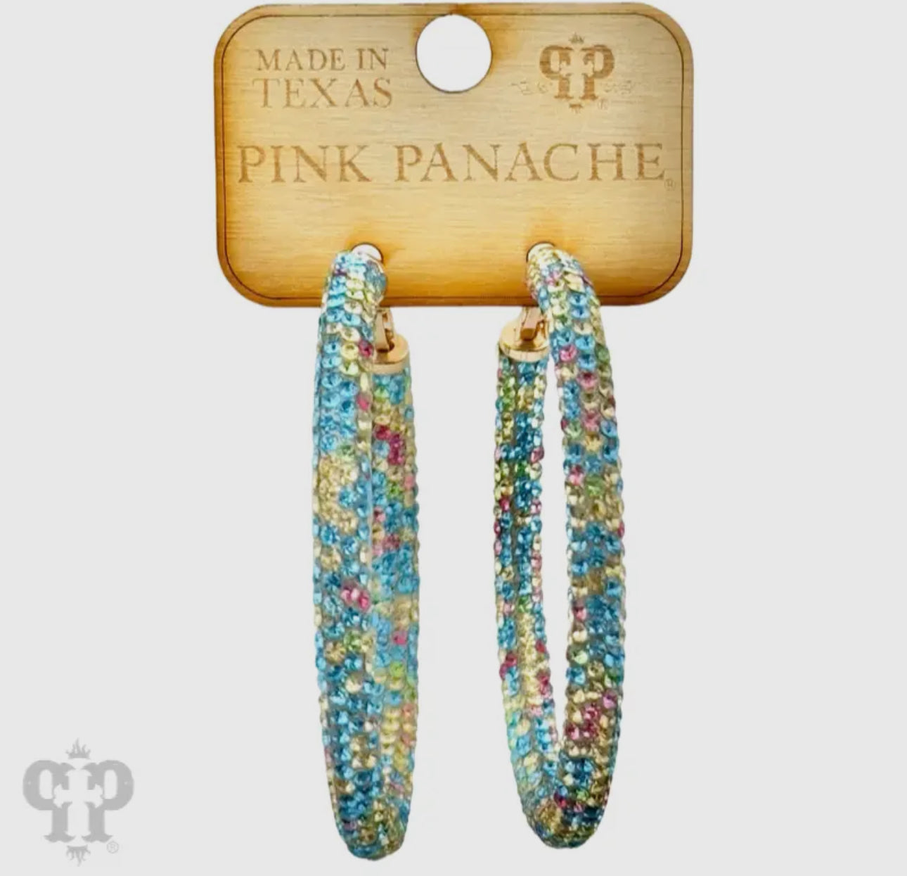 Large Pave Mesh Hoop Earring