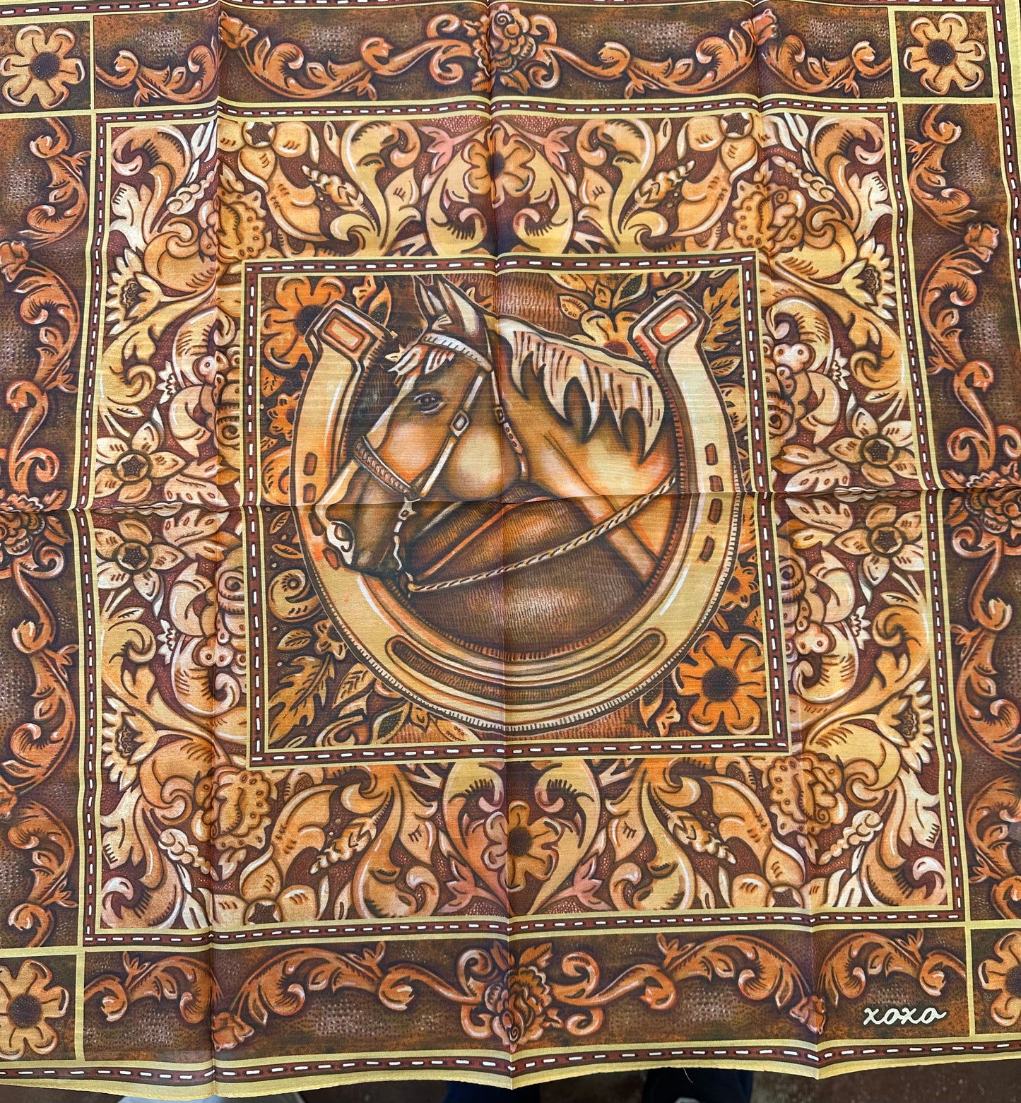 Tooled Leather - Short Scarf