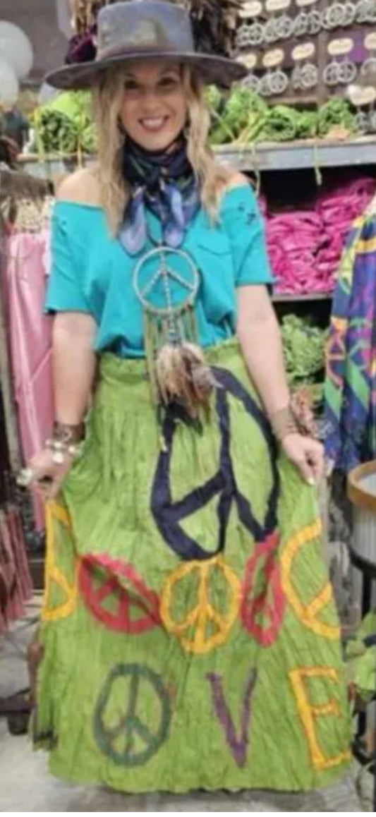R.B. Peace Broom Stick Skirt