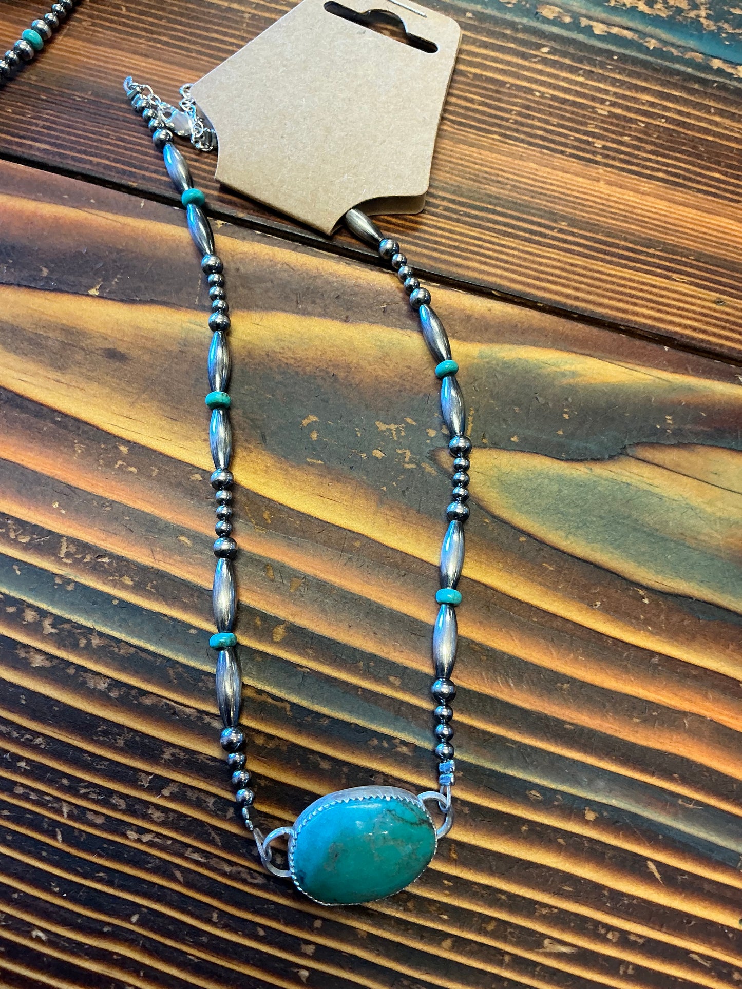 Sterling silver and turquoise choker 13” +  extender #4