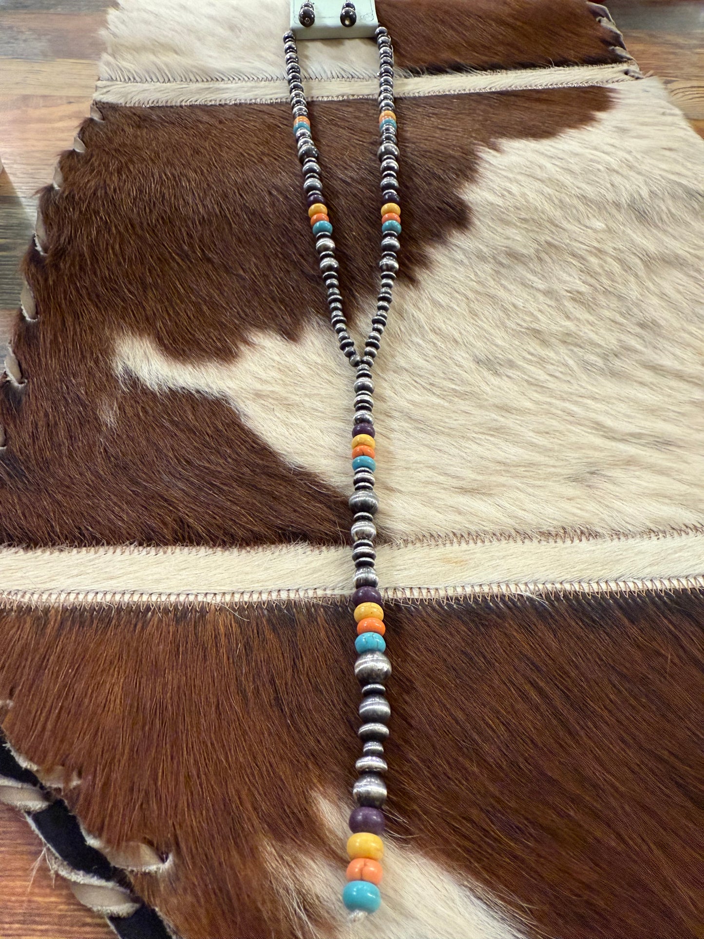 Colored Bead Y Necklace Set