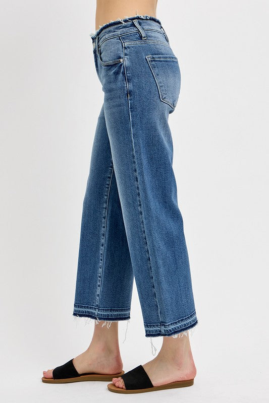 Risen Mid Rise Crop Shadow Jeans