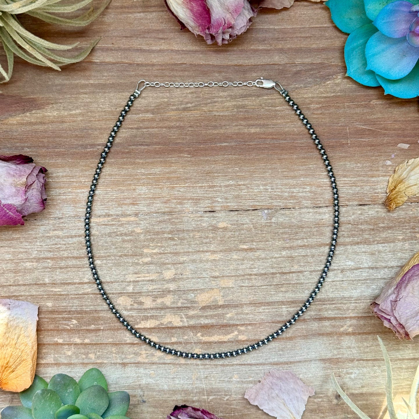 14in 3mm Sterling Silver Pearl Necklace