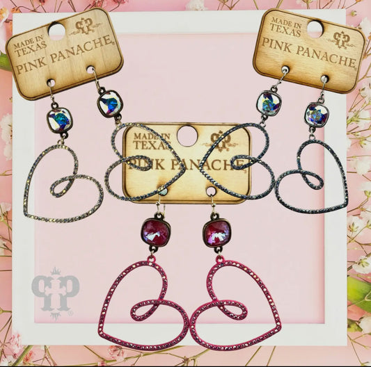 Pave Rhinestone Heart Earring,
Austrian Crystal