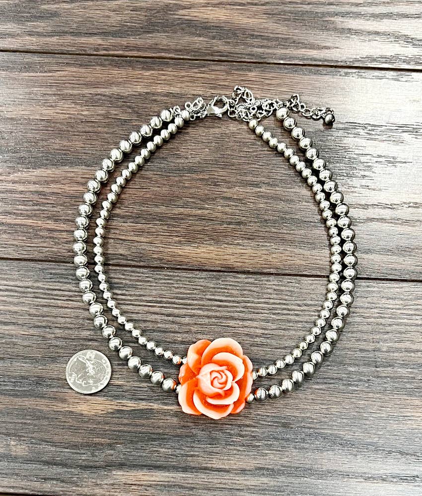 738544, 16" Western Floral Necklace