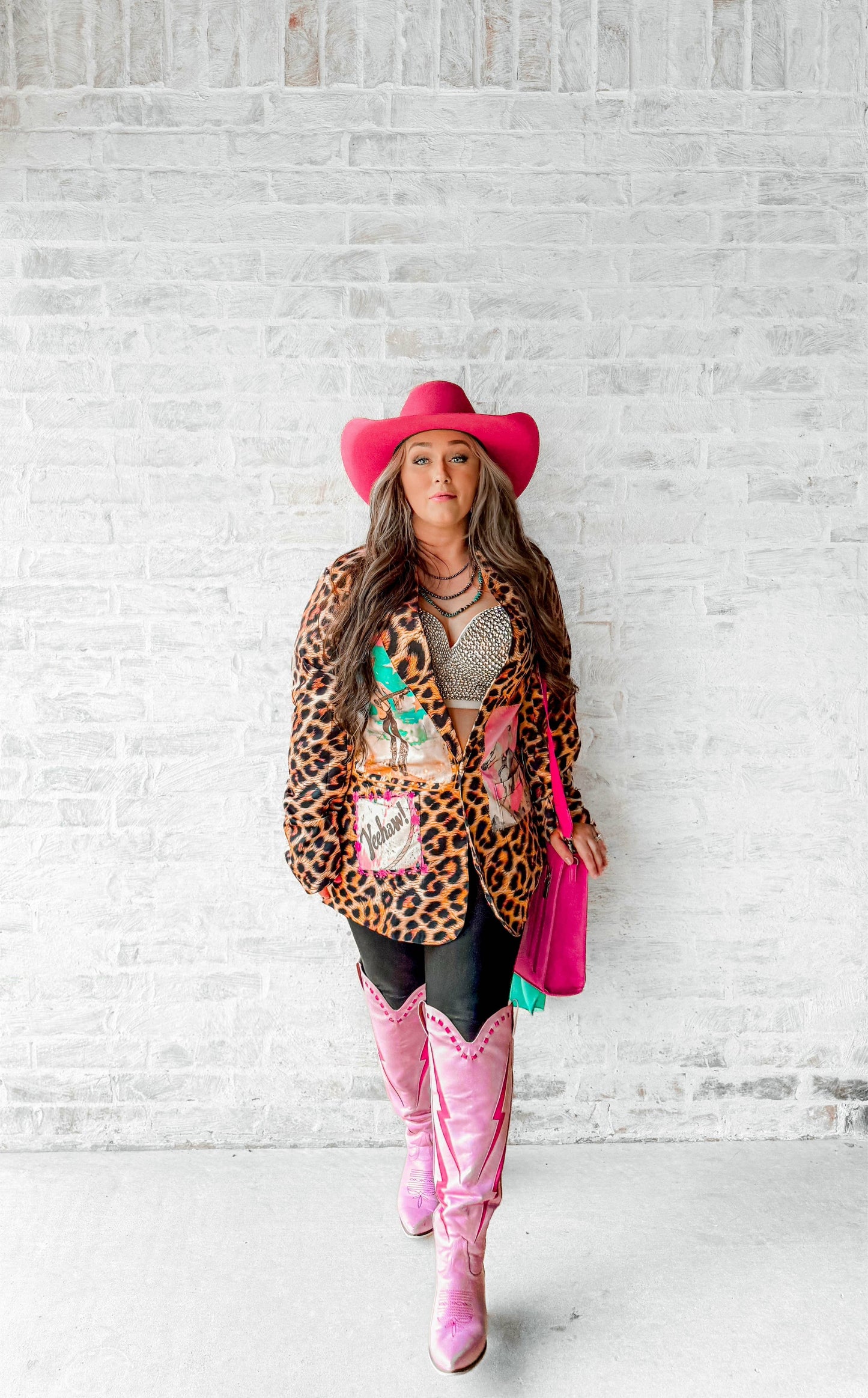 Retro Pop Western Wild West Leopard Blazer