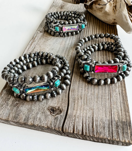 WESTERN STYLE BEADED BRACELET SET