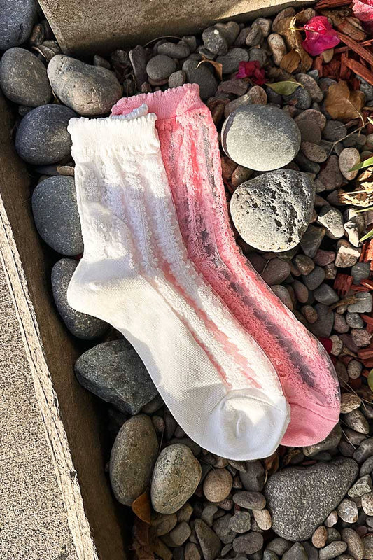 Floral see-through solid socks