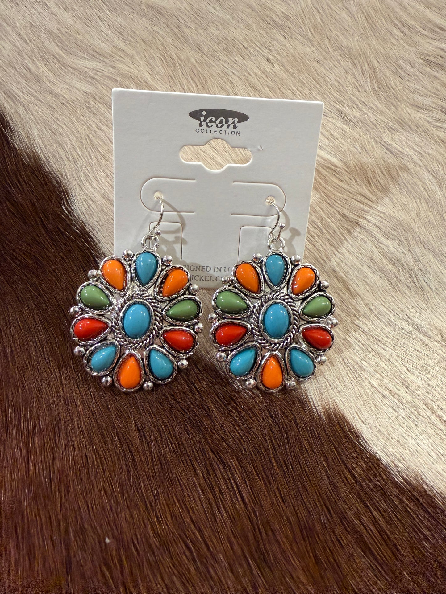 Sunburst Concho Earrings