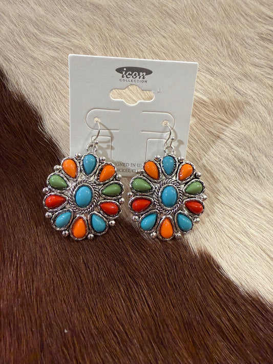 Sunburst Concho Earrings