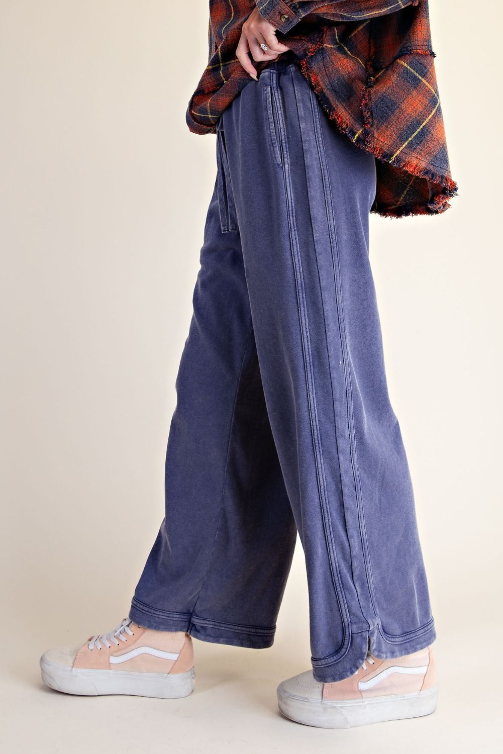 WASHED TERRY KNIT PANTS