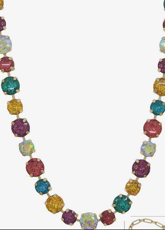 Water Resistant Multi Crystal 10&12mm
Stone Magnetic Closure 17" Necklace