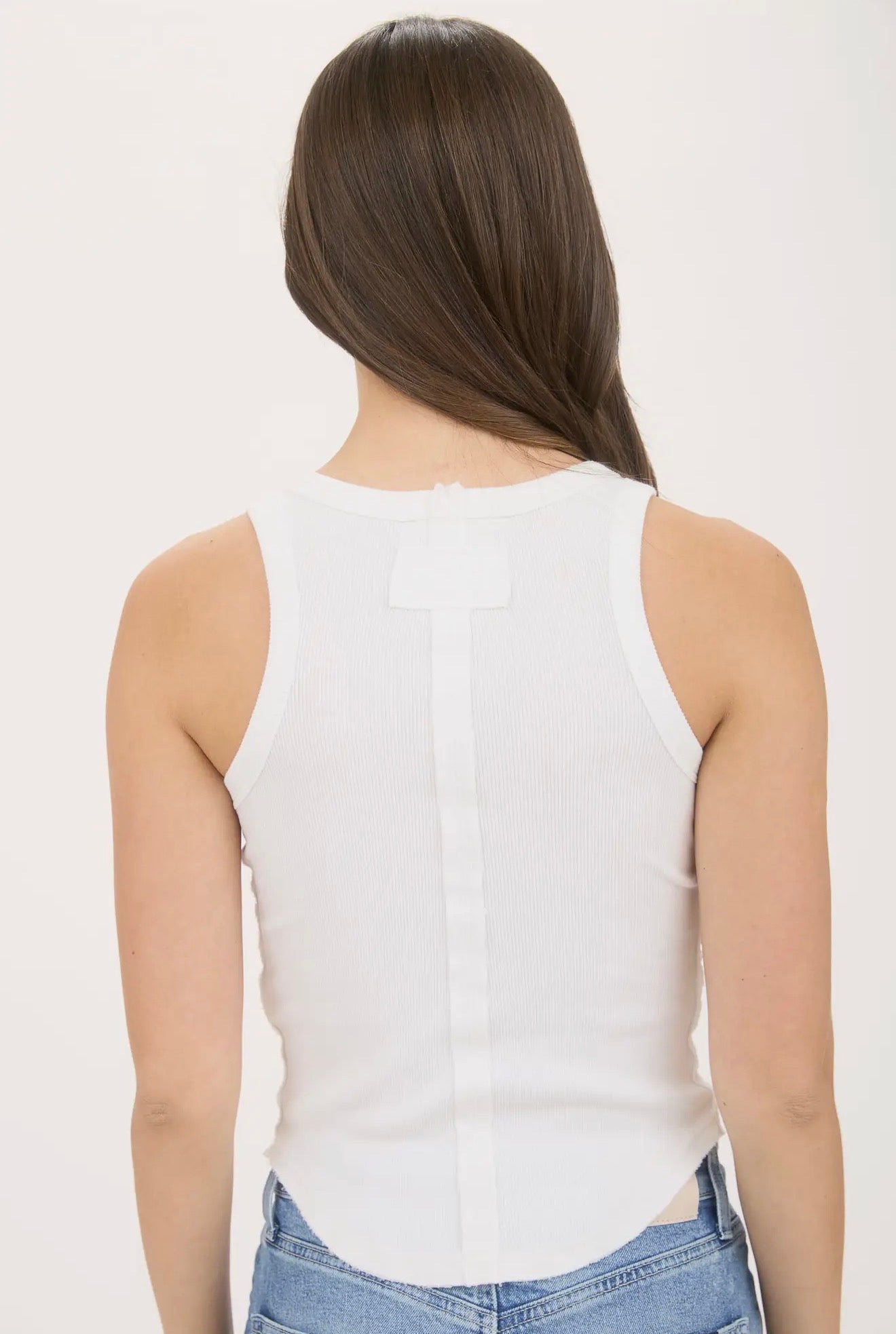Washed Raw Edge Sleeveless Knit
Tank Top