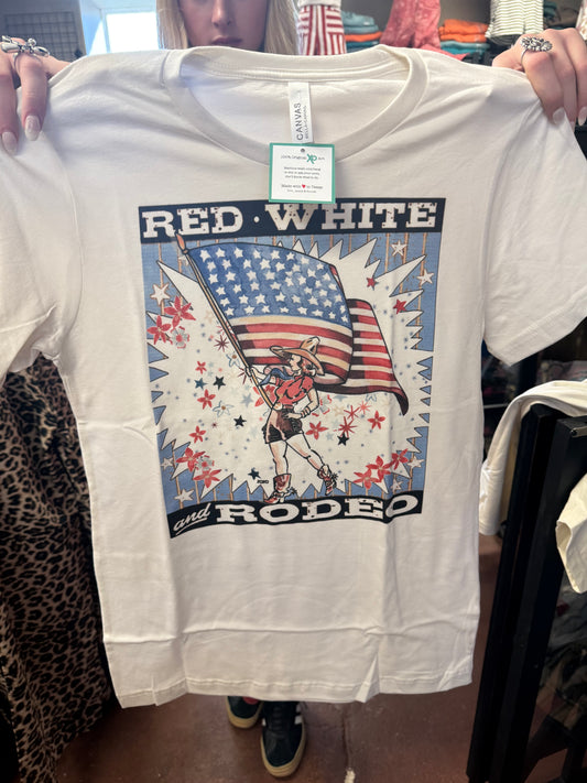 Xoxo Tee Red White Rodeo