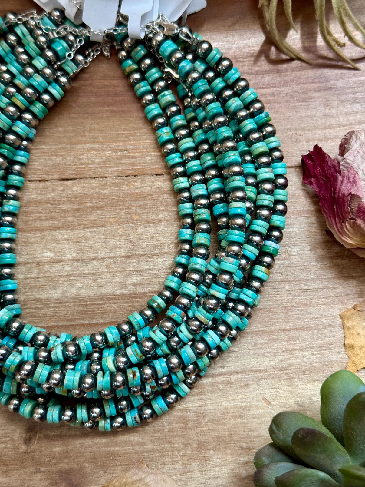 Sterling Silver & Heishi Choker (14” + Extender)
