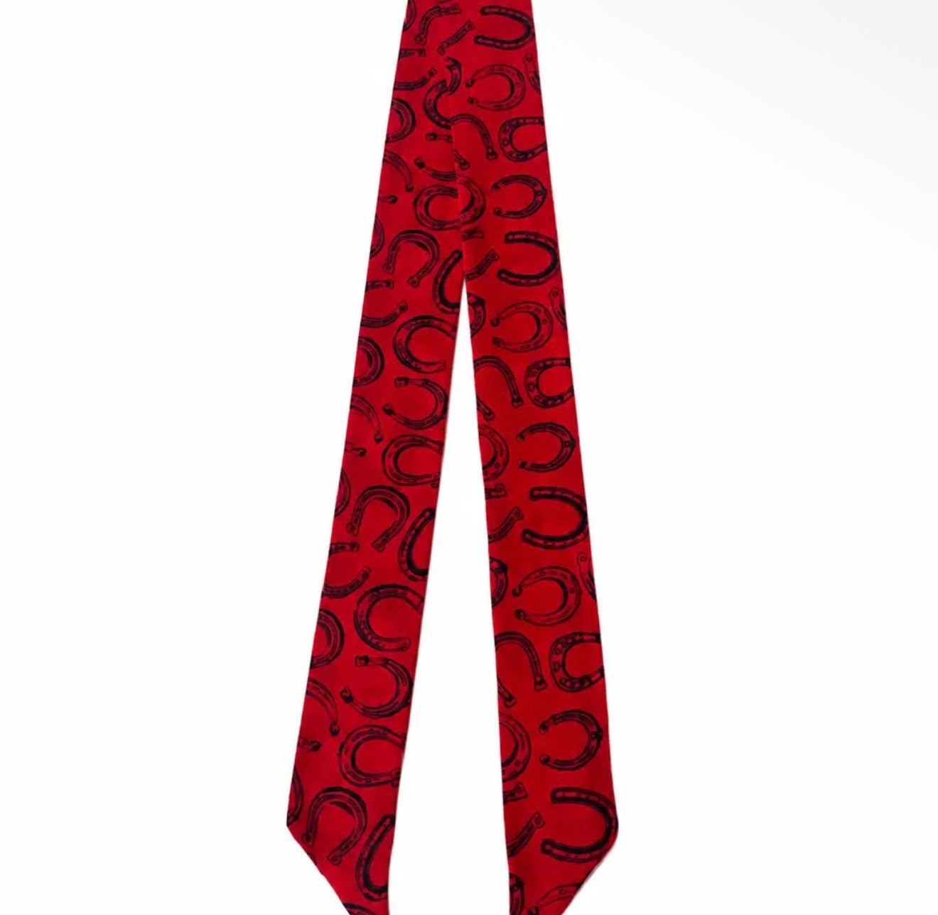 100% Silk Twilly Scarf with Horse Shoe Pattern