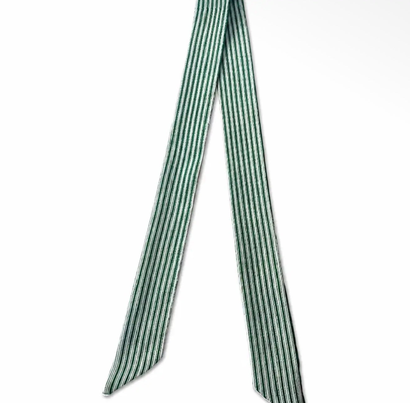 100% Silk Twilly Scarf with White Stripes
