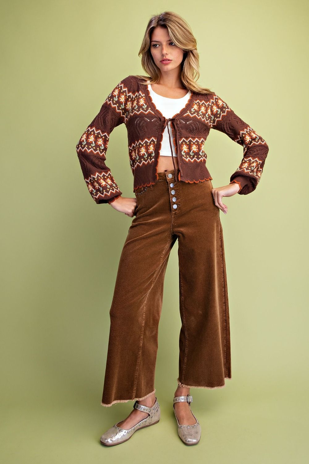 MULTI COLOR THREAD KNIT OPEN SWEATER