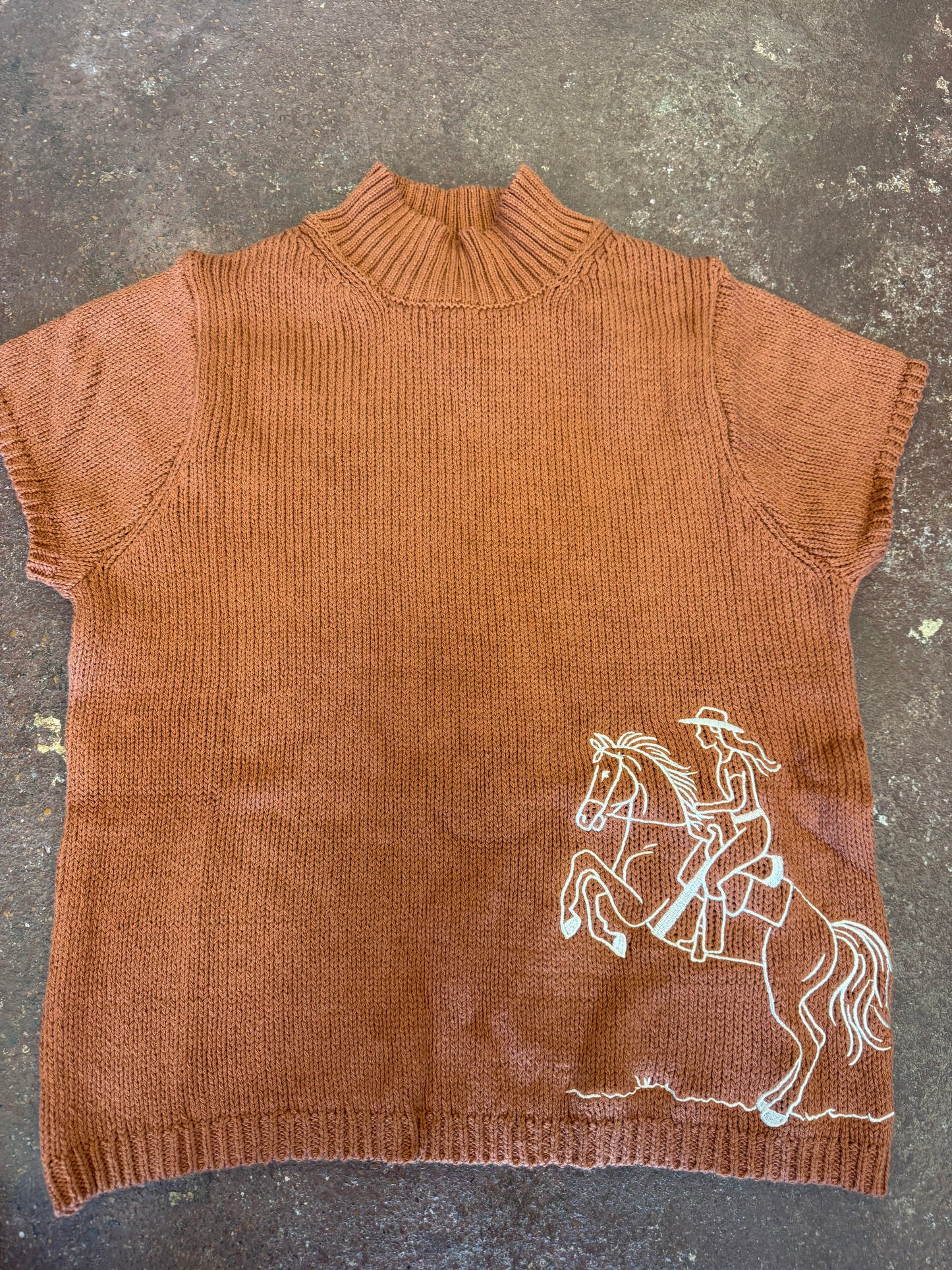 MOCK NECK COWGIRL KNIT TOP