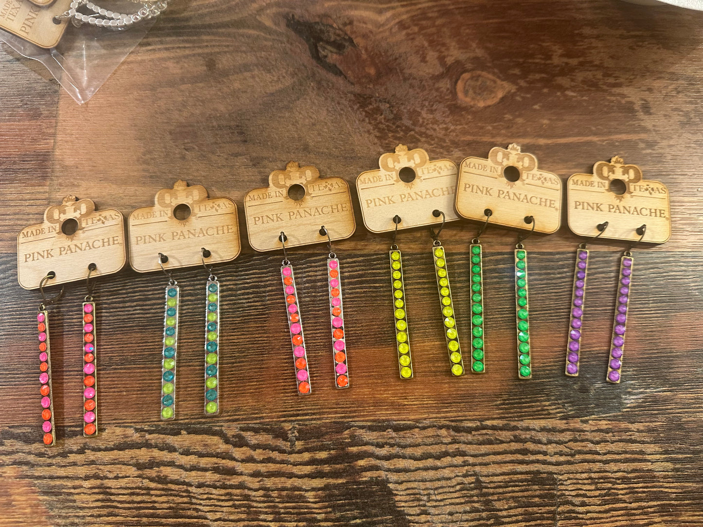 Bar Earring with Austrian Crystals