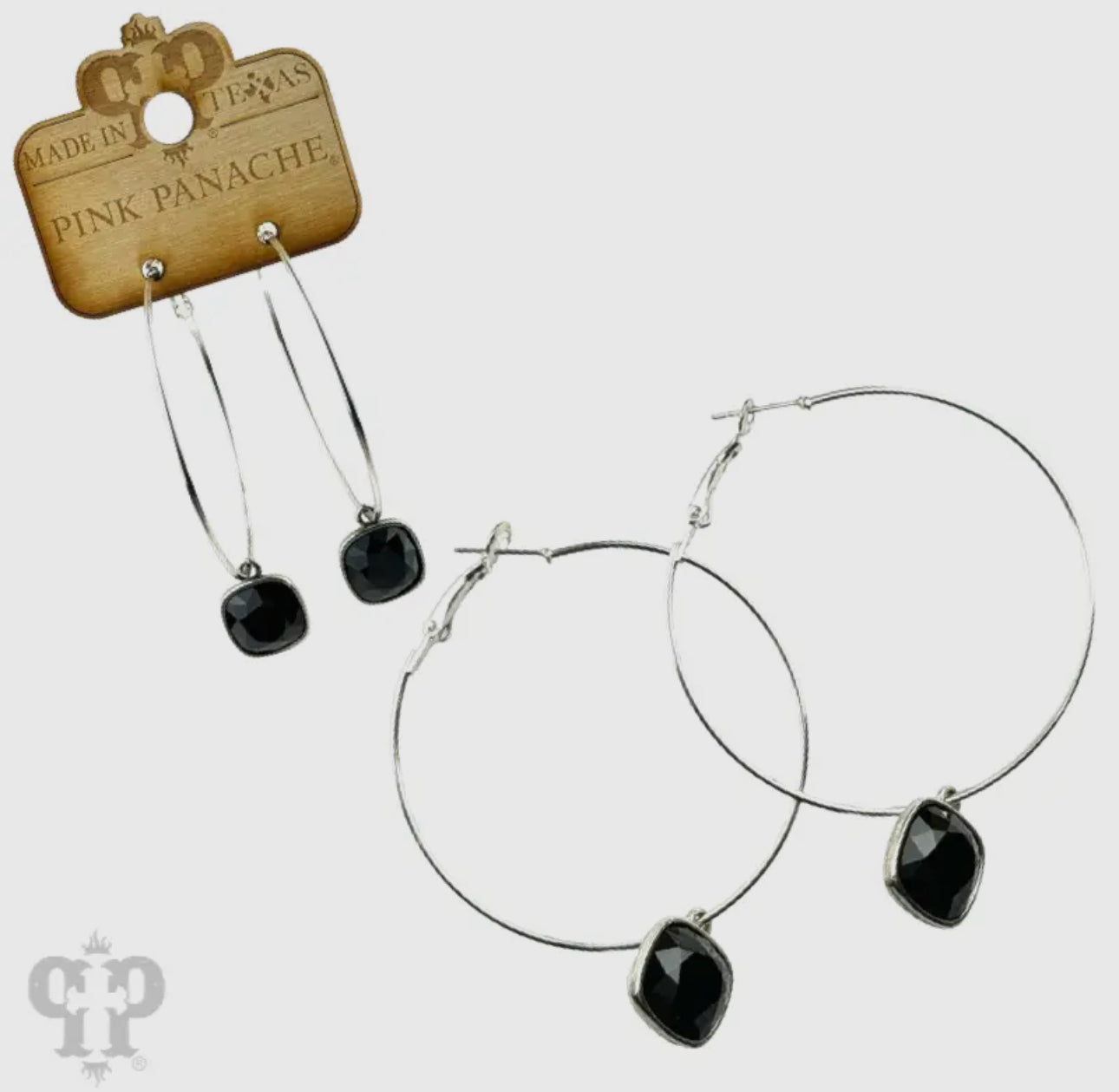 Austrian Square Crystal Hoop
Earring, 12mm