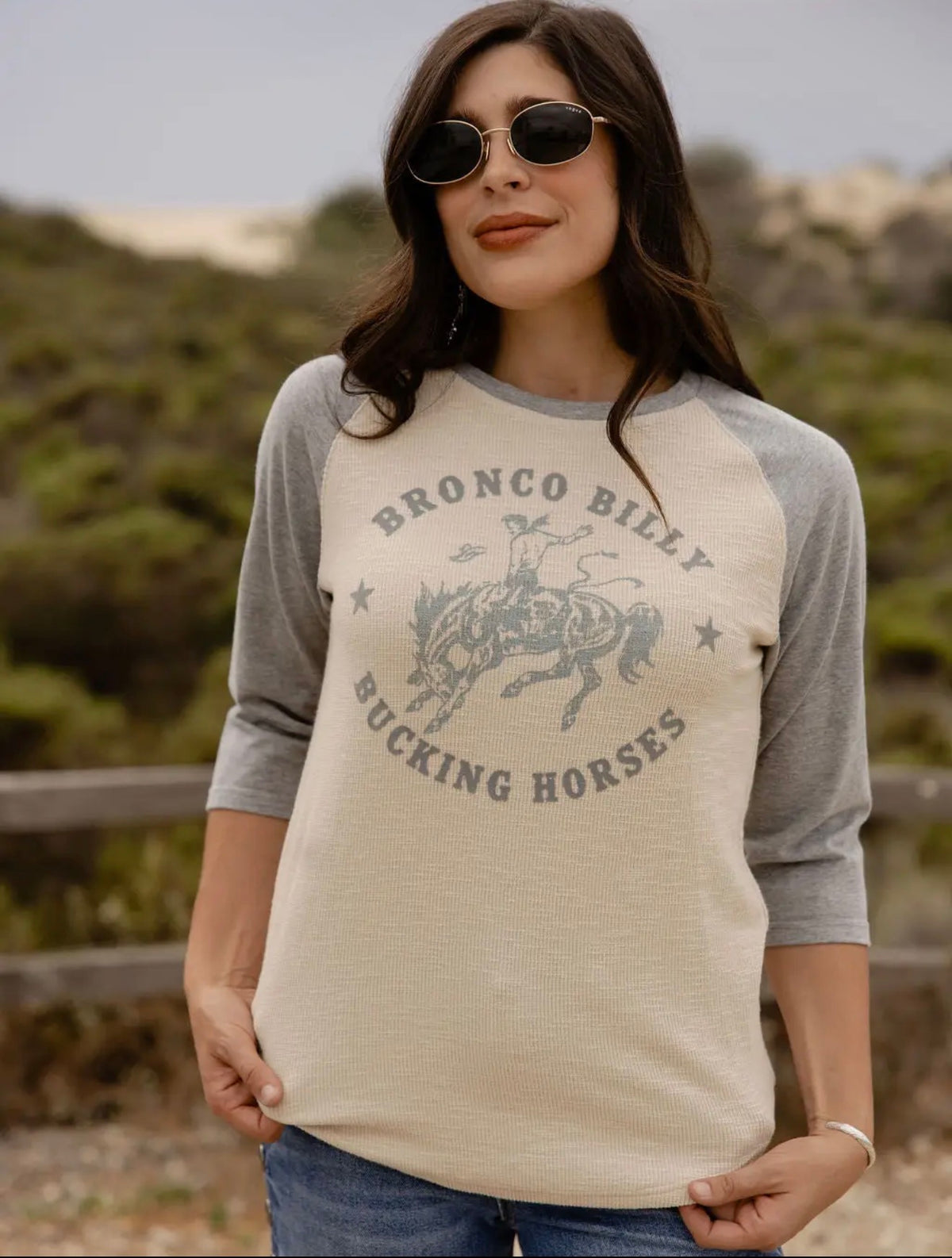 Billy Bucking Horses Baseball Tee