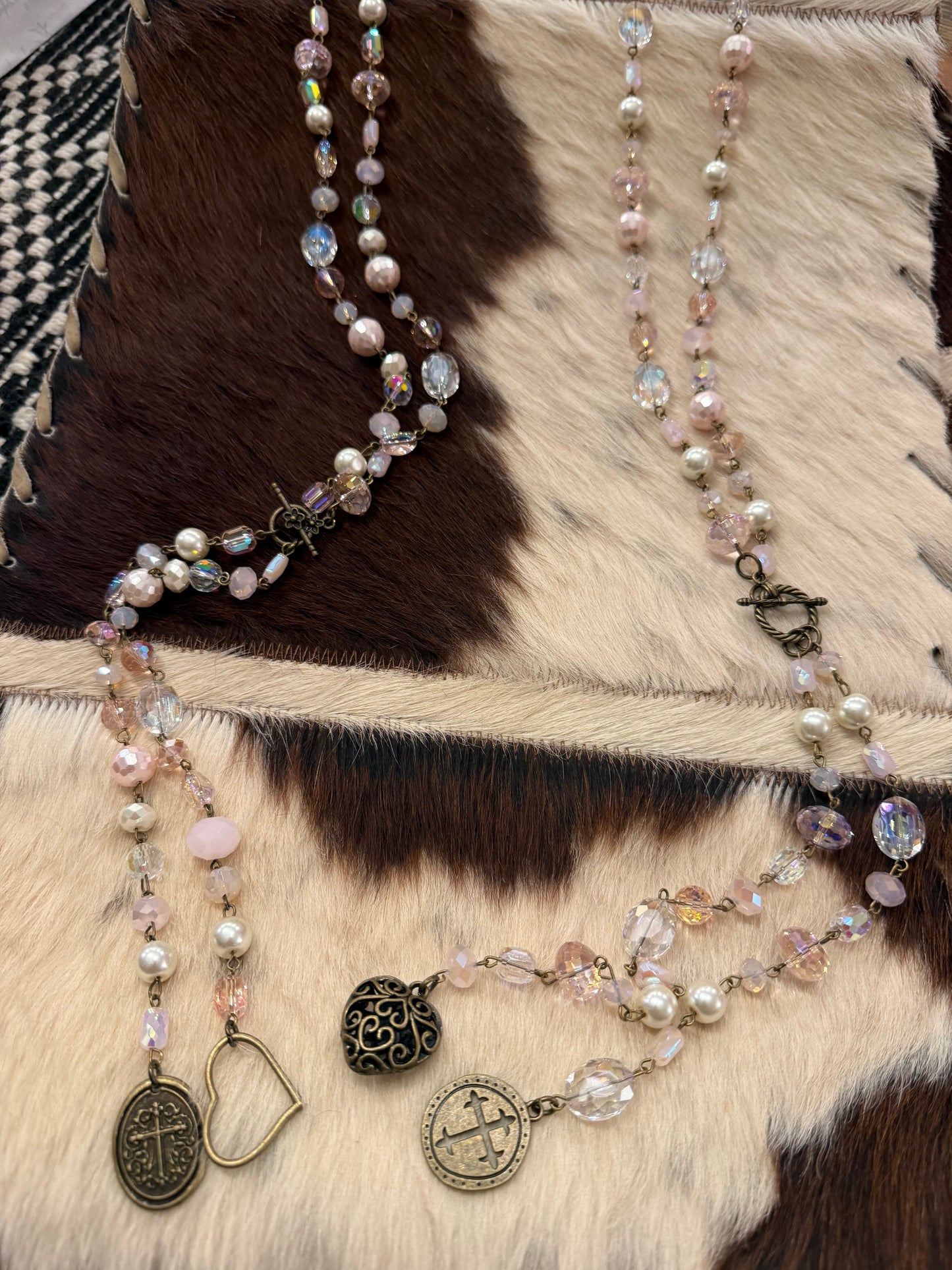 Pink Crystal Long Necklace