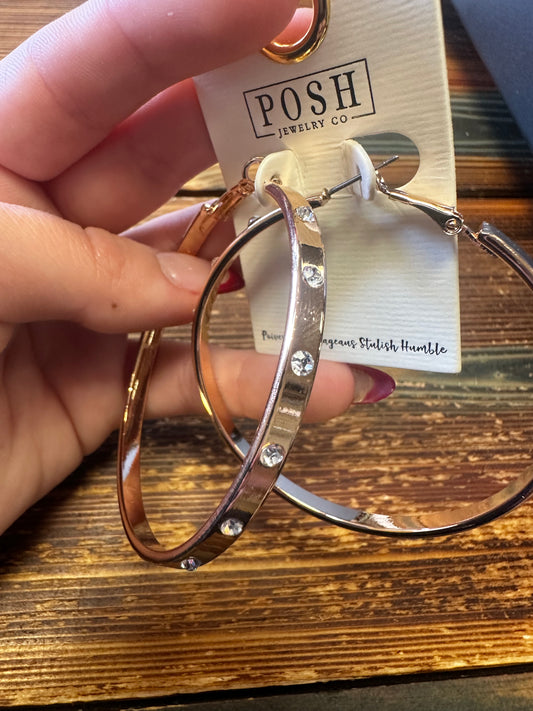 Set Rhinestone Hoops