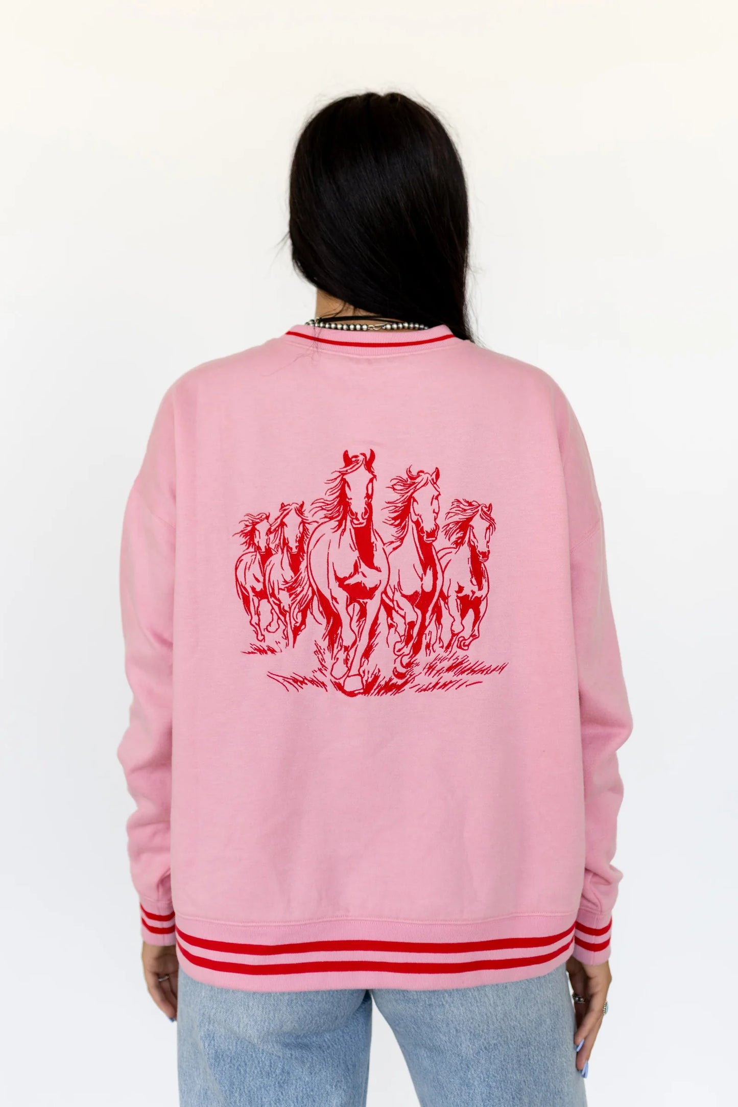Pink Running Horse Sweatshirt OR Sweatpants (Sold Separately)