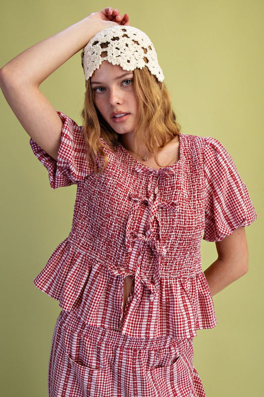 CHECKBOARD PATTERN PANT SET