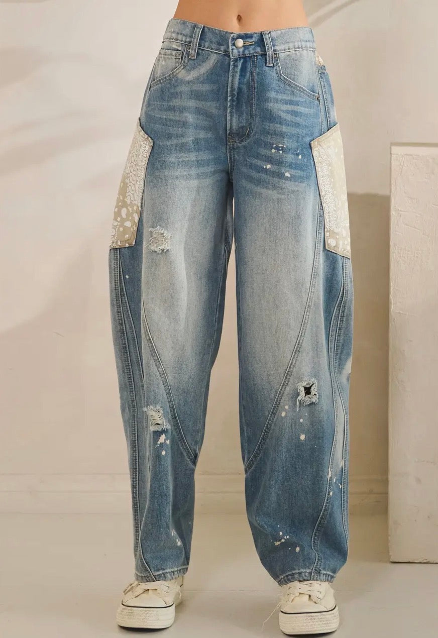 Washed Wanda Big Extended Pocket Pants
