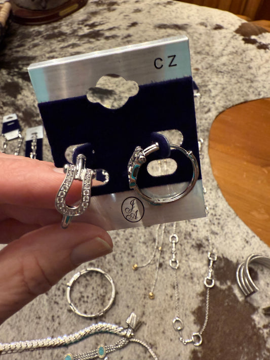 Rhinestone Horseshoe Earrings