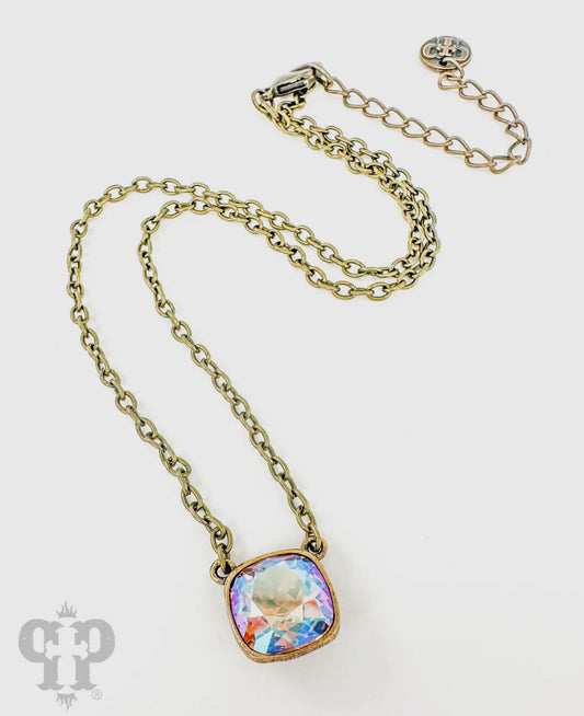 Austrian Square Crystal Chain
Necklace, 12mm