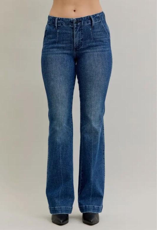 Judy Blue Mid Rise Trouser Bootcut - Tummy Control & Welt Pkts