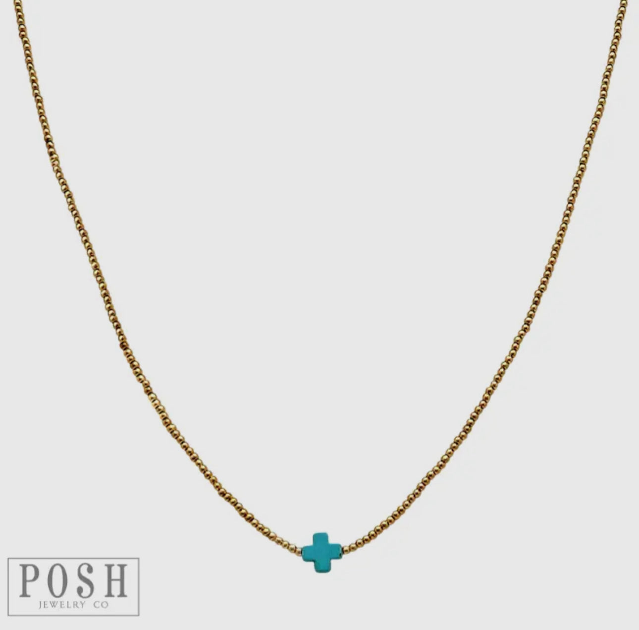 Bead Chain Cross Layering Necklace