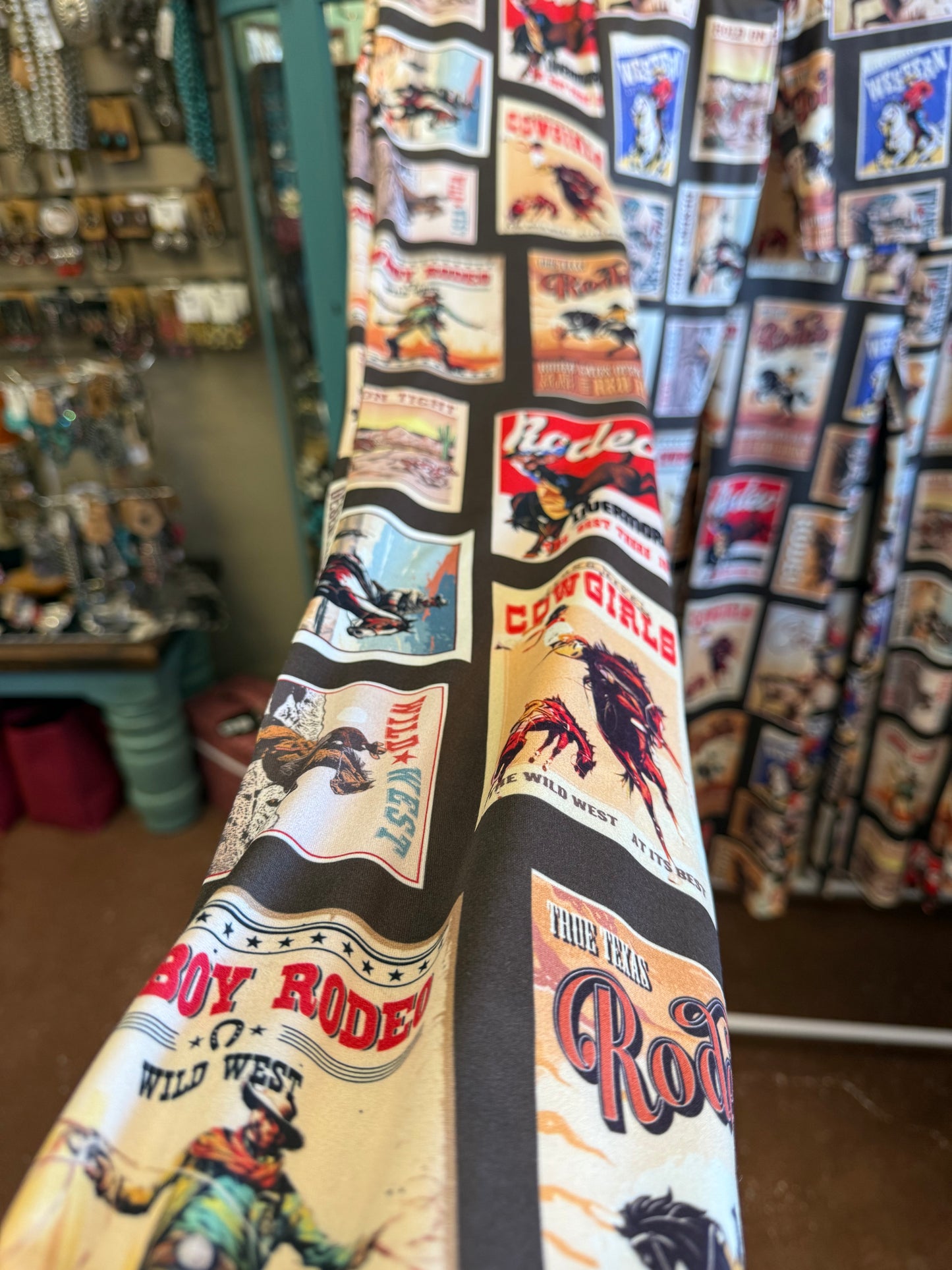 Western Hold On Stamp Print Pants Set