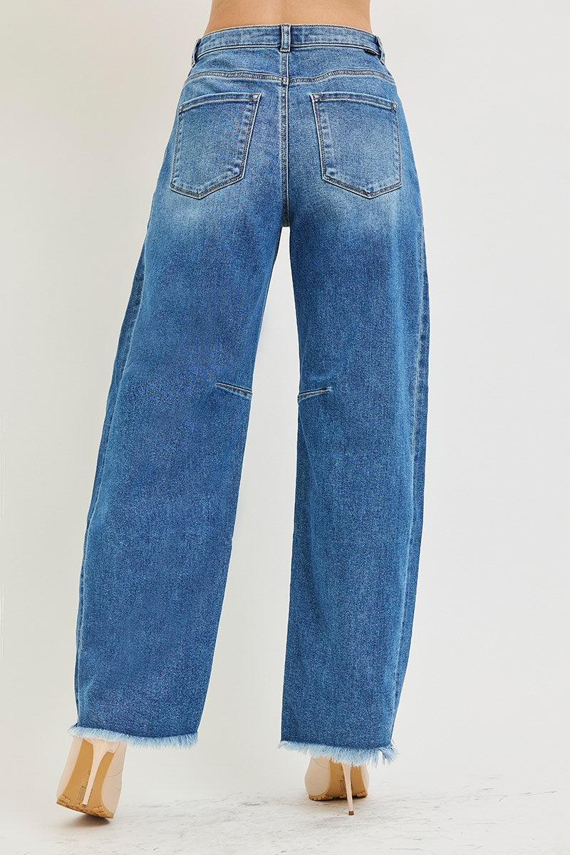 Risen Double Waistband Barrel Jeans