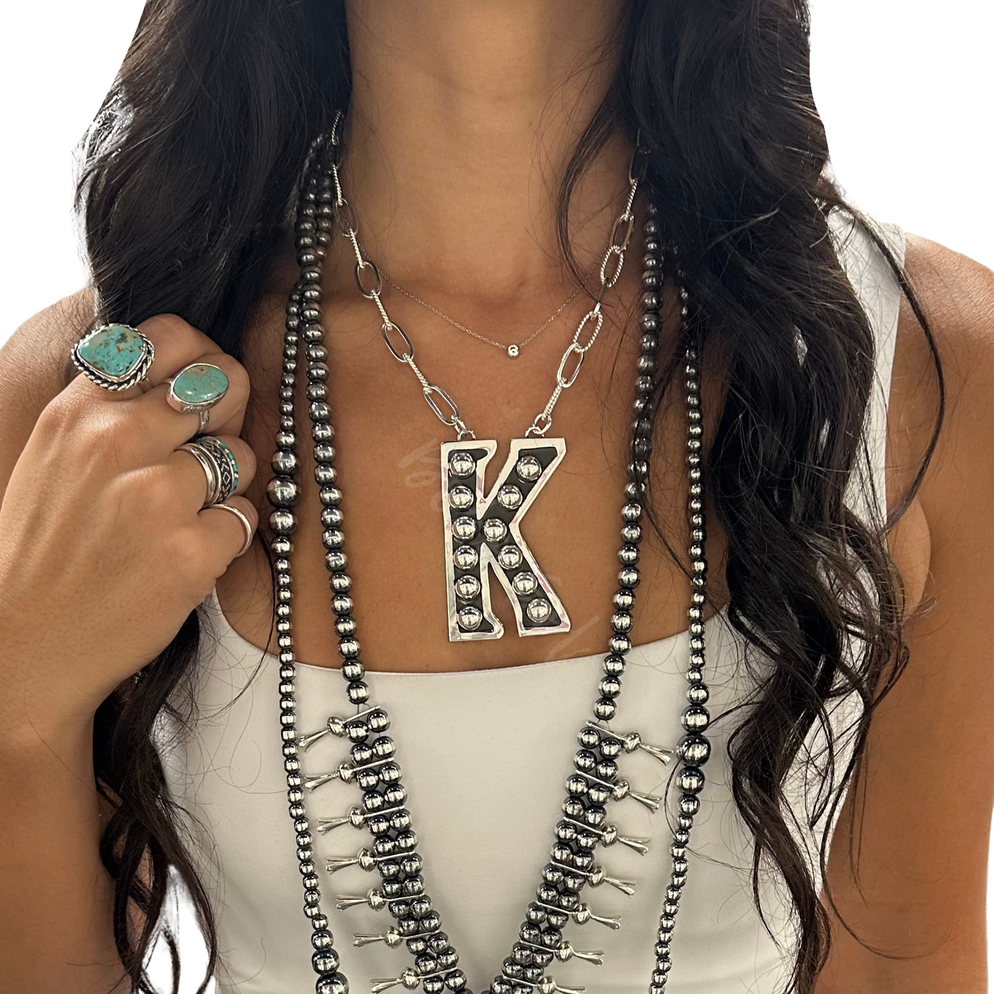 ‼️‼️PREORDER‼️‼️                     Sterling Ball Initial Necklace - 2 Sizes