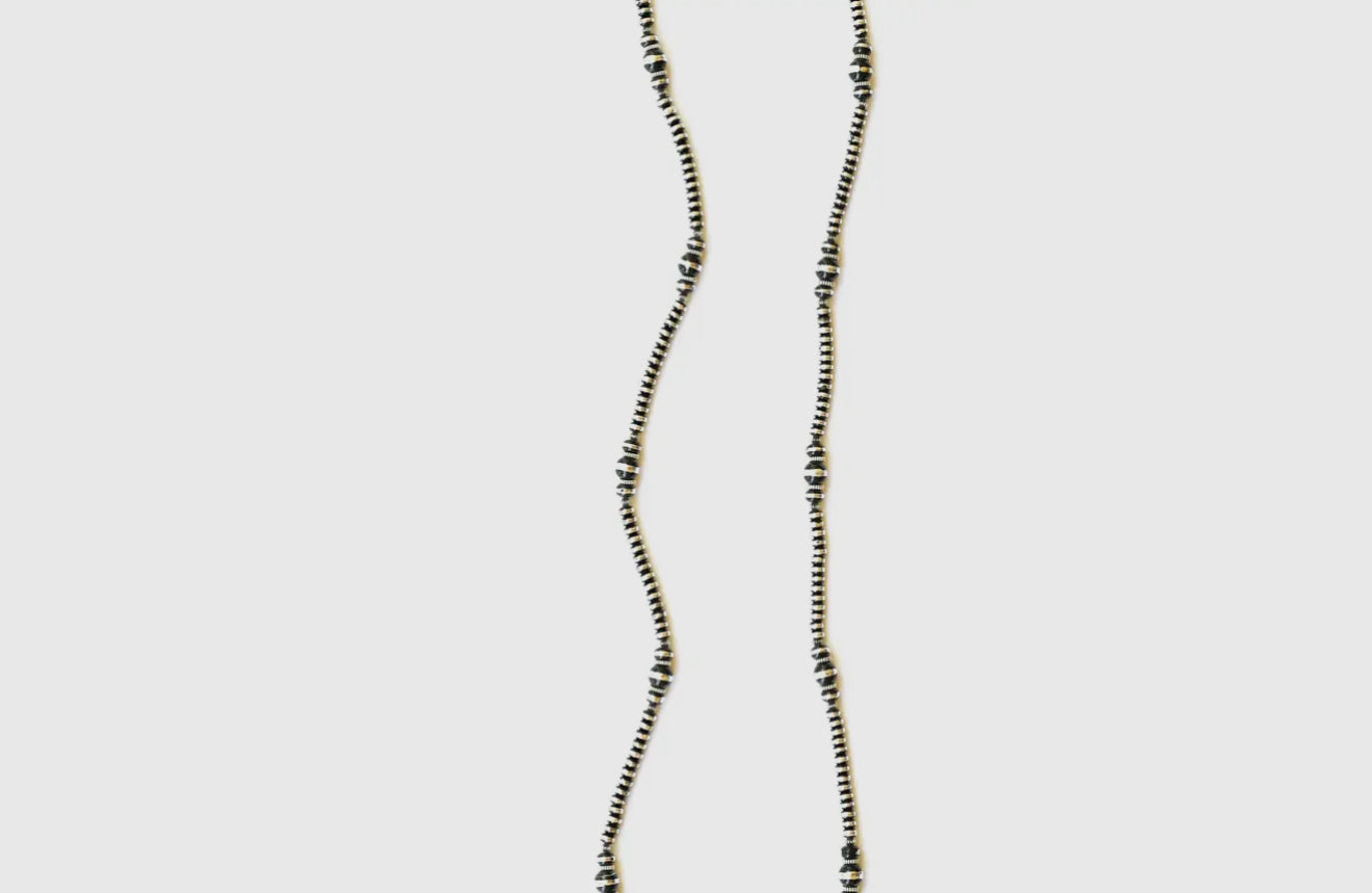 66" Black and Silver Rondell
Beaded Necklace