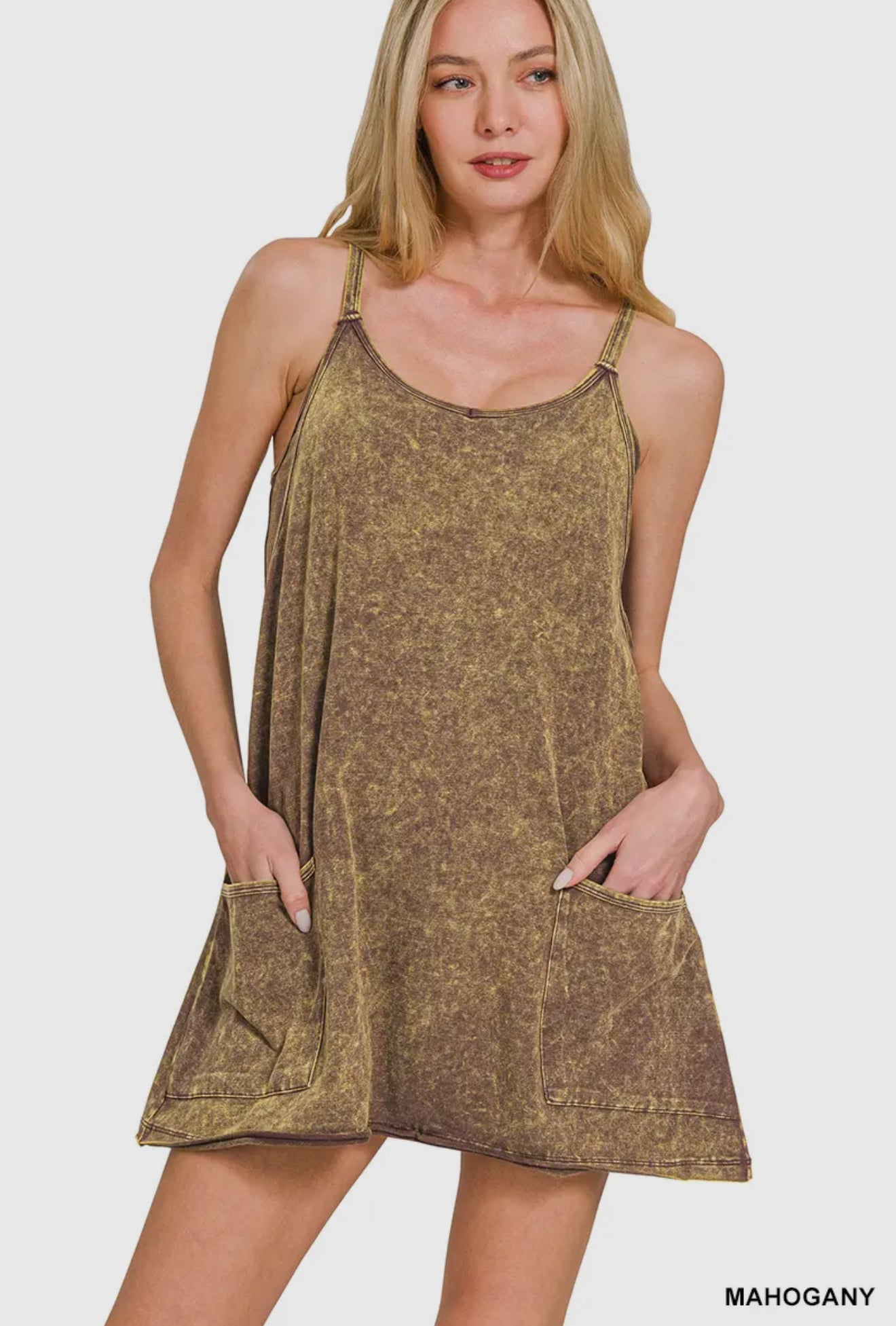 Knit Mini Dress with Shorts Inside 