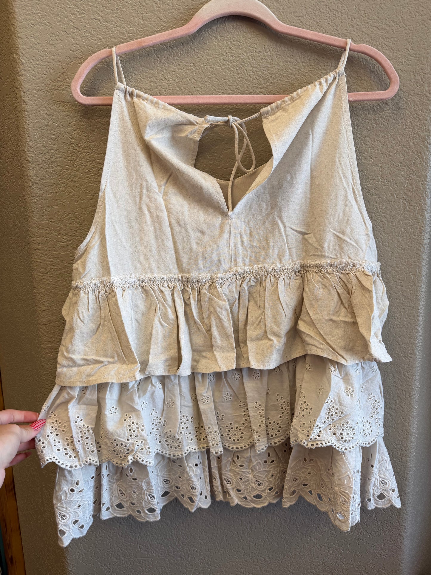 Sleeveless Multi Layered Ruffle Top